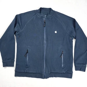 Apple Employee Jacke Gr. Medium Blau Full Zip Langarm Apple Logo Freizeit - Bild 1 von 16