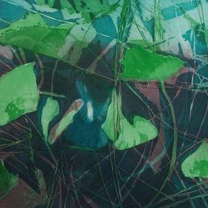 Helga Wirth Blaue Blume Zeitgenössische Kusnt signiert Farbradierung 1995 34/40 - Picture 1 of 4