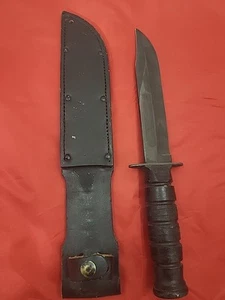 US CAMILLUS Mark 2 MK2 Military Fighting Combat Knife, W/Leather Sheath - Picture 1 of 7