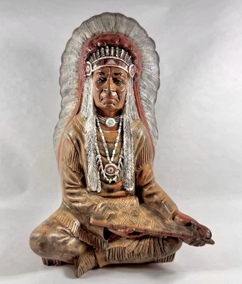 Pipa de la Paz Jefe Indio Nativo Americano Molde Byron De Colección 12 3/4"H x 9"W 1974 Foto 1 de 4