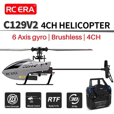 RC ERA C129V2 RC Helicopter 2.4G 4CH 6-Aixs Gyro 3D Aerobatic  Single Blade RTF - Image 1 of 4