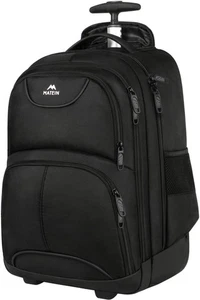MATEIN Rolling Backpack with 4 Wheels, 17 inch Roller Travel 17 inch, Black - Picture 1 of 9