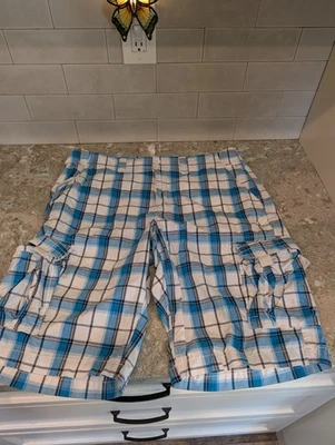 Шорты мужские Urban Pipeline 34 белые бирюзовые повседневные грузовые опрятные спортивная одежда - Изображение 1 из 4