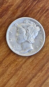 1942 S silver Mercury Dime very good condition 
