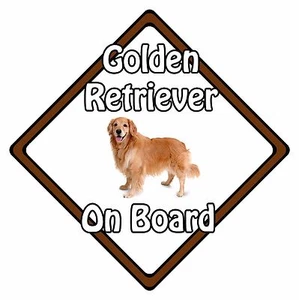 Dog On Board Car Sign - Golden Retriever On Board - Picture 1 of 5