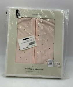 Pottery Barn Baby Metallic Dot Chamois Wearable Blanket Blush Sm 0- 6 Month V34B - Picture 1 of 4