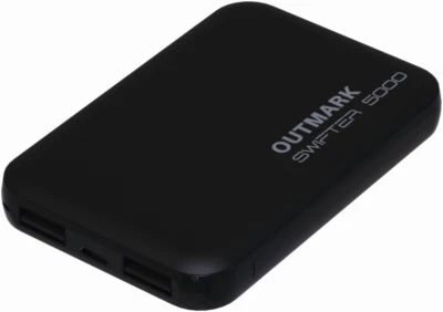 OUTMARK SWIFTER POWERBANK 5000mAh FAST CHARGE 2xLADEANSCHLUSS USB-A 3 FARBEN - Bild 1 von 3