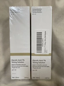 2 packs Glycolic Acid 7% Toning Solution. 100 ml 3.38 fl oz PH 3.6 - EXP 07/26 - Picture 1 of 3