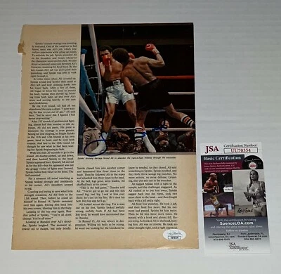 Leon Spinks signed Boxing Magazine Page Heavyweight Champ autographed 6 JSA - Image 1 of 2