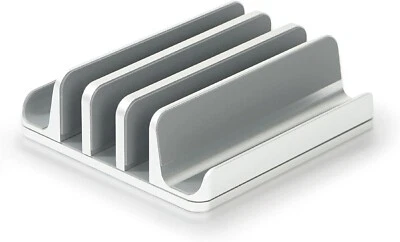 Elestoria Adjustable Multiple Laptop Vertical Stand Holds 5 Devices - Silver - Image 1 of 4