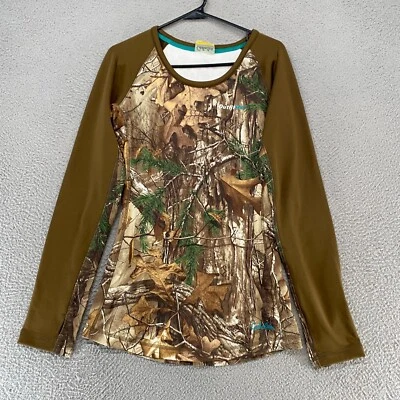 Cabelas Camisa Capa Base Mujer Pequeño Conjunto Ella Camuflaje Caza Realtree Marrón Foto 1 de 4