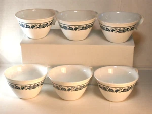 Vintage Corelle Corning Set 6 Blue Onion Old Town Coffee Cups Hooks for Handles - Picture 1 of 11