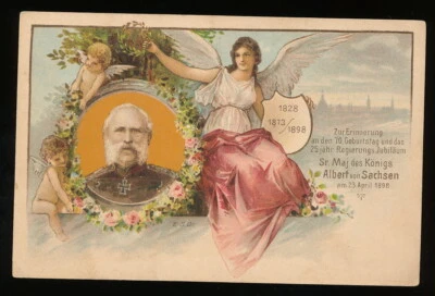 Litho AK - König Albert von Sachsen - 1898 - Bild 1 von 2