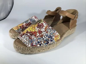 Toni Pons Espadrilles Origens Womens Size 41 Peep Toe Sandals Made in Spain - Picture 1 of 17