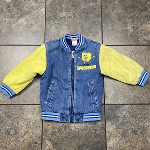 Boy’s/Kid’s VTG 2003 Nickelodeon SpongeBob SquarePants Bomber Jacket Size 4/5 - Picture 1 of 5