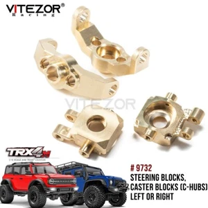 Brass Steering & Caster Blocks C-hubs L&R 9732 For Traxxas 1/18 Trx-4 Trx4M Part - Picture 1 of 17