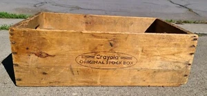 Vintage Antique Crayola Original Stock Box Wooden Crayon Crate Advertising Sign - Picture 1 of 15
