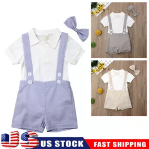 Baby Boy Clothes Suit Newborn Infant Gentleman Shorts Wedding Party Set Outfits - Picture 1 of 18