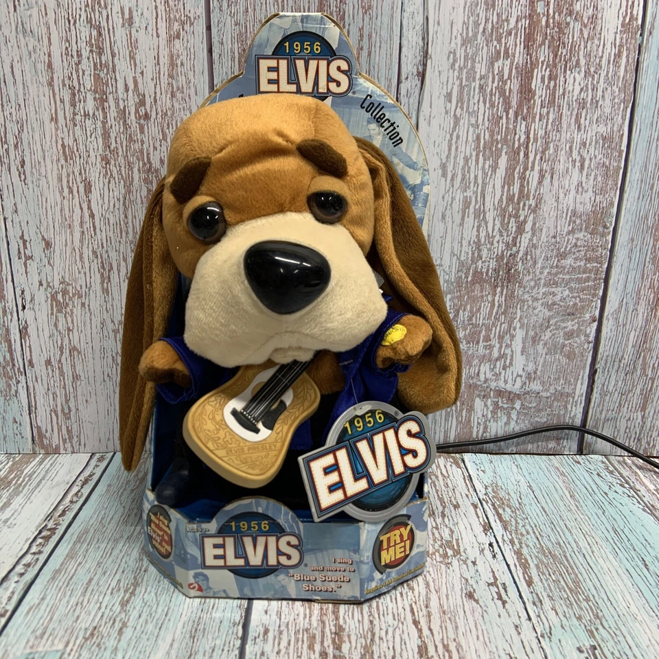 Gemmy 2003 Elvis Presley Trouble Hound Dog Animated Singing Plush Toy NOS VTG