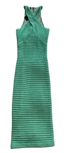 Rare Bebe Halter Bandage Dress Lace Midi Green Stretch Lined S NWT RJ10194 - Picture 1 of 9