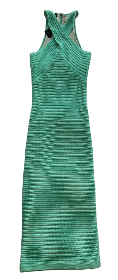 Raro Vestido Bebe Halter Vendaje Encaje Midi Verde Elástico Forrado S Nuevo con Etiquetas RJ10194 Foto 1 de 4