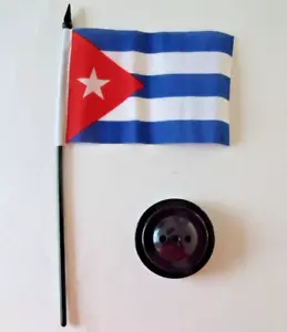 Bandera Cuba Desk Flag 4"x 6" inches Order With or Without Stand - Picture 1 of 3