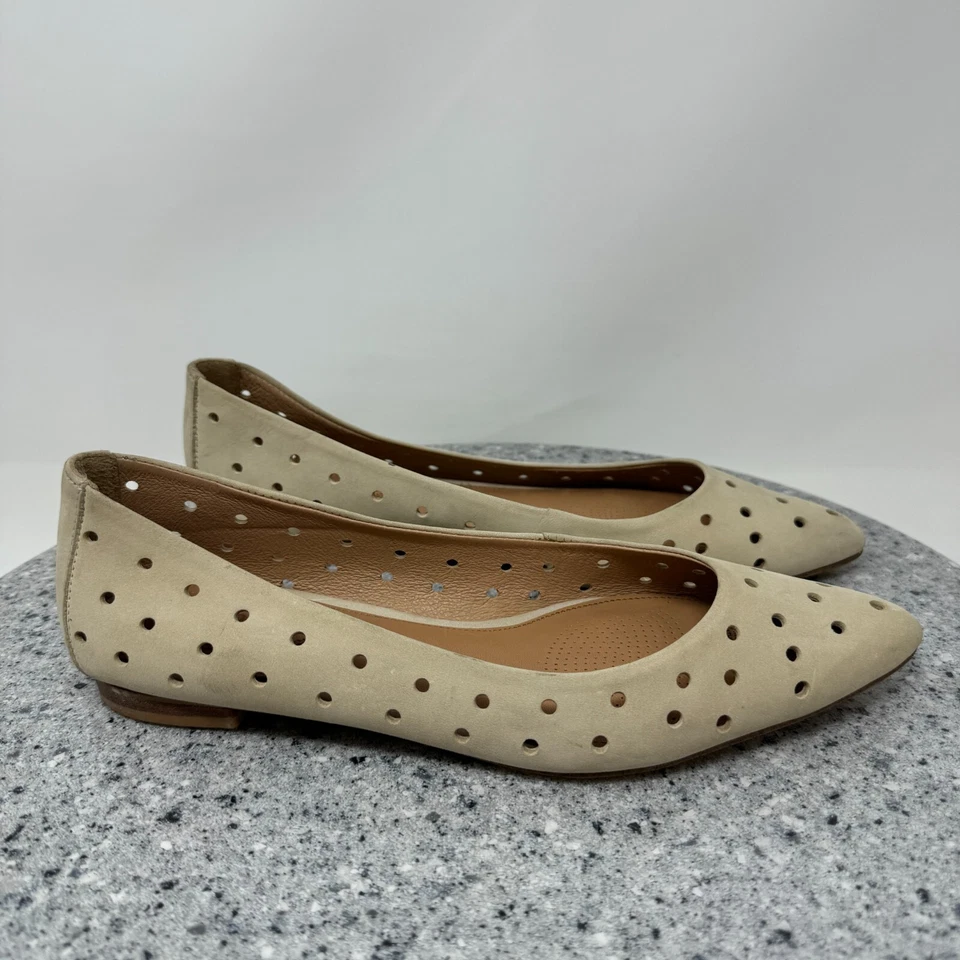 Corso Como Ballet Flats Womens 7.5 Suede Leather Beige Pointed Toe Slip On Shoes - Image 1 of 4