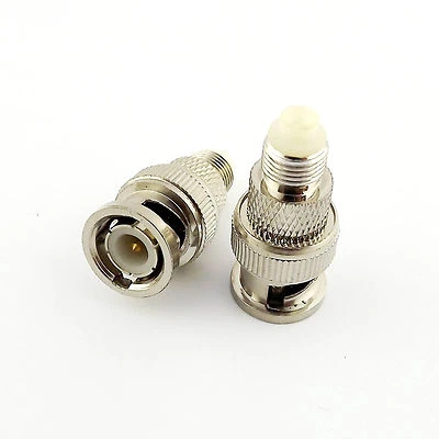 2pcs BNC Male Plug to FME Female Jack Straight RF Coax Adapter Connector - Image 1 of 4