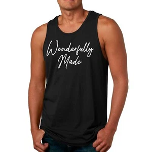 Mens Fitness Tank Top Graphic T-shirt Wonderfully Made - Picture 1 of 42