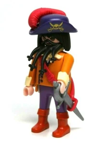 Playmobil Figure Pirate Captain Ammo Belt Sword Hat Silver Sword 3061 3863 - Picture 1 of 2