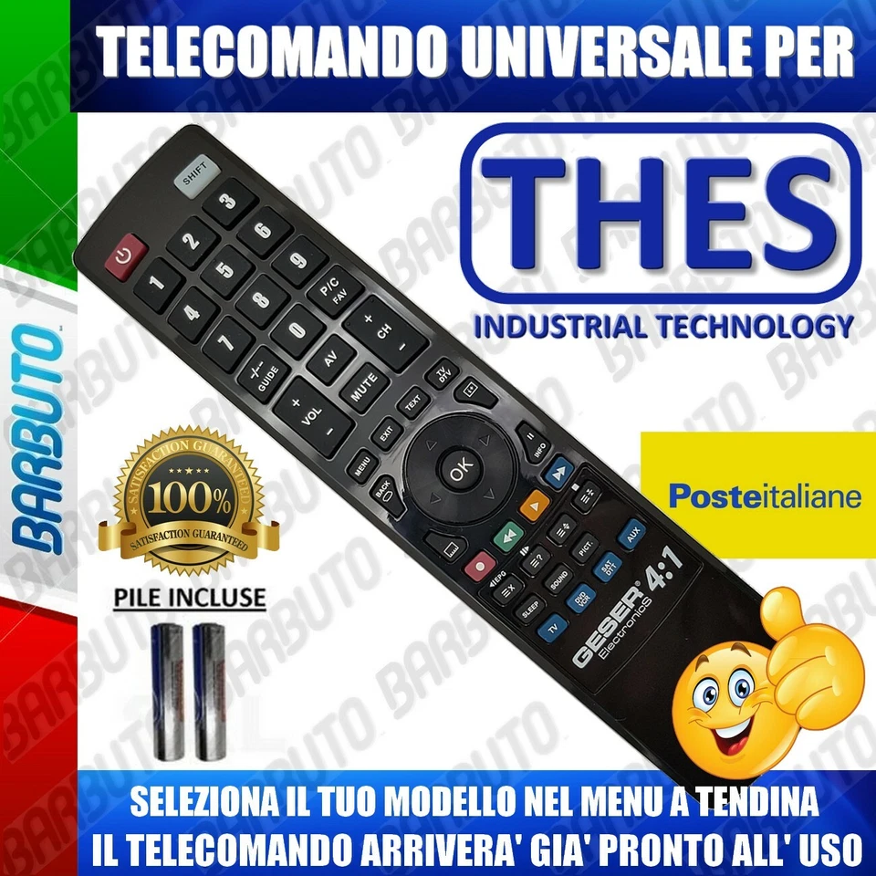 TELECOMANDO UNIVERSALE *THES* CLICCA SUL TUO MODELLO LO RICEVERAI GIA PRONTO - Immagine 1 di 1