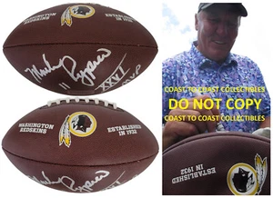 Logotipo de fútbol americano firmado por Mark Rypien de los Washington Redskins prueba exacta certificado de autenticidad autografiado - Imagen 1 de 4
