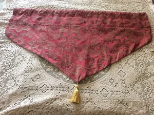 #2 Croscill Ascot Curtain Valance 38x22 Bellissima Gold Red Tapestry With Tassel - Picture 1 of 5
