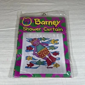Vintage 1993 Barney the Dinosaur Shower Curtain New Sealed D1 - Picture 1 of 7