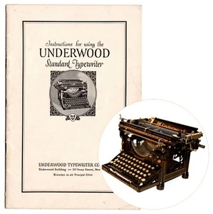 UNDERWOOD No.3 MANUAL DE INSTRUCCIONES DE MÁQUINA DE ESCRIBIR Antiguo De Colección Reproducción Estándar de Usuario - Imagen 1 de 3