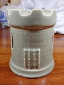 VTG Green Glaze Ceramic Castle Turret Tower R. Moss Ltd. Coin Bank 1970s Rare! - Picture 1 of 10