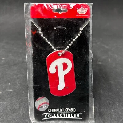 Philadelphia Phillies Red Dog Tag Necklace - Licensed - New - Image 1 of 4