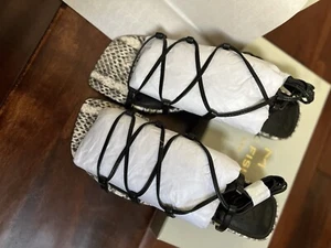 Marc Fisher LTD. Monnie Lace Up Ankle Tie Sandals Womens 6M BlackSquare Open Toe - Picture 1 of 5