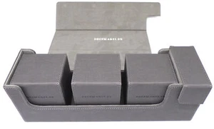 Docsmagic.de Premium Magnetic Tray Long Box Silver Medium + 3 Flip Boxes - Silbe - Picture 1 of 8