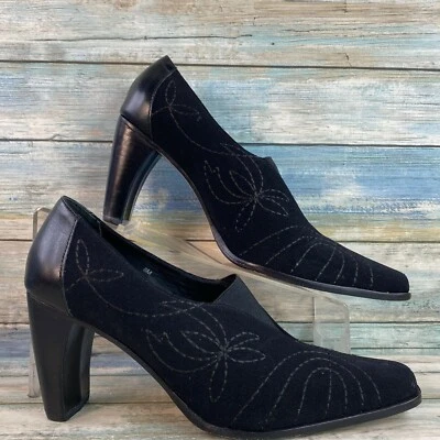 Matisse Pumps Black Leather Dress Shoes Square Toe Funky Heel Formal Women Sz 8M - Image 1 of 4