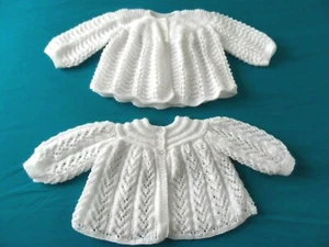 TWO HAND KNITTED BABY MATINEE COATS ( A 4 ). - Picture 1 of 5