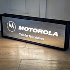 Vintage Light-Up Motorola Cellular Telephones Sign Metal Glass Mirror Display