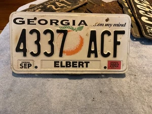Georgia GA Nummernschild ... on my mind 4337 ACF Elbert County 2002 - Bild 1 von 2