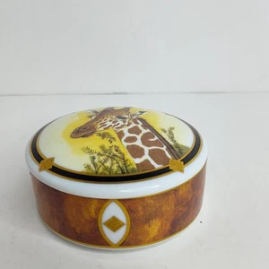 Giraffe Porcelain Trinket Box Lynn Chase African Portraits 3.5" Diameter 1995 - Picture 1 of 9
