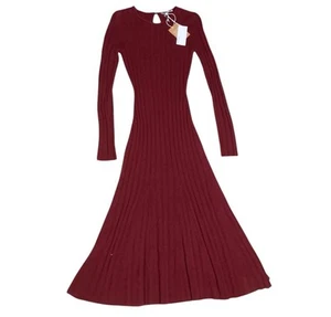NwD Reformation Evan Cashmere Sweater Dress Women's size Medium in Chianti - Picture 1 of 9
