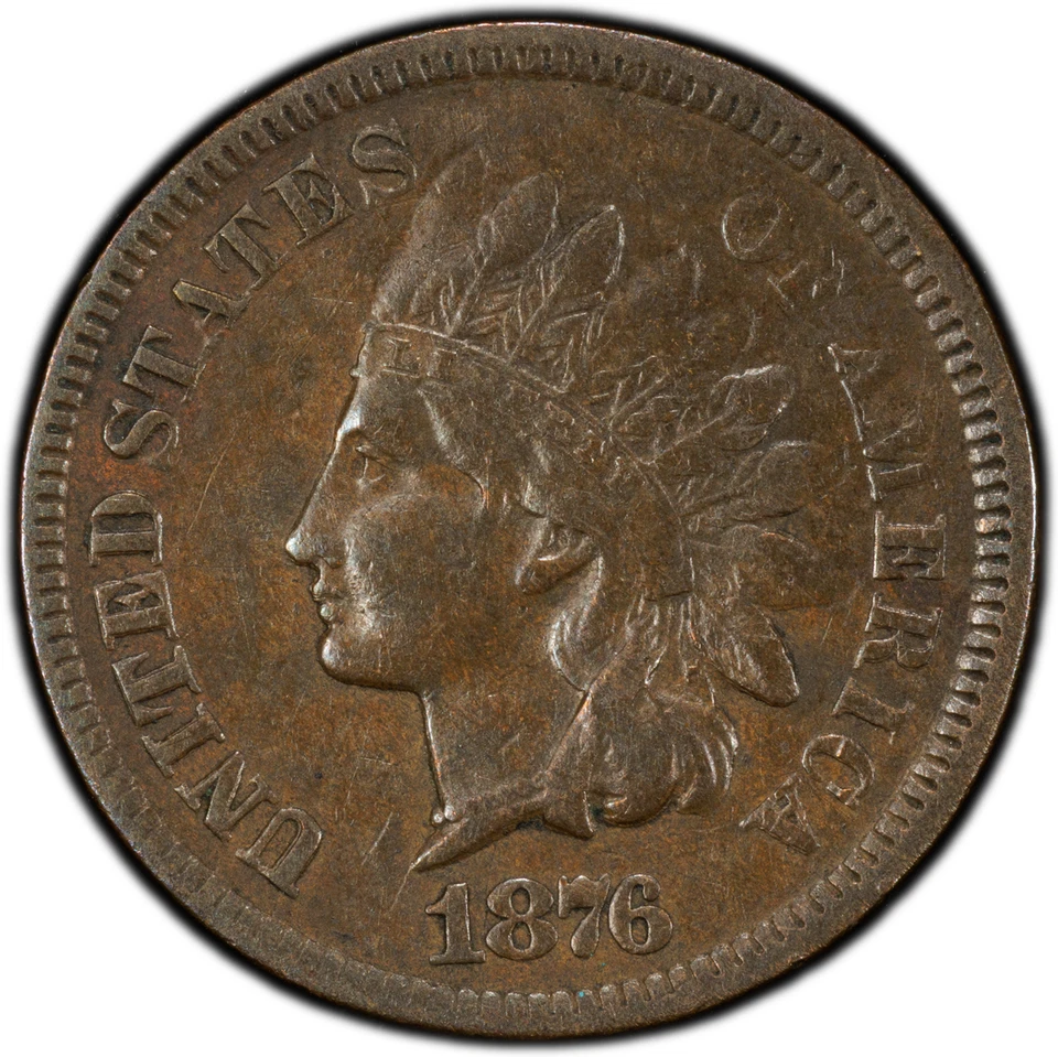 1876 Indian Head Cent Coin PCGS Gold VF35 Graded 2124 - Image 1 of 2