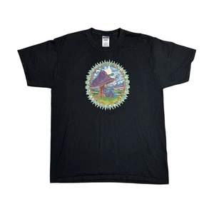Camiseta Negra Viaje Setas De Colección Grande Parca Rana Naturaleza Azul Líquido - Imagen 1 de 7