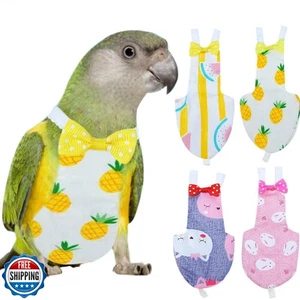 QBLEEV Bird Diaper Cockatiel Clothes Flight Suite, Reusable Parrot Nappy with - Picture 1 of 5