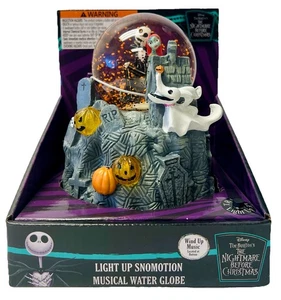 Nightmare Before Christmas Jack Sally Zero Light Up Musical Water Globe - Picture 1 of 5