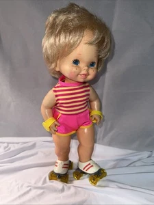 Vintage 1980 Mattel Baby Skates Doll Roller 1980s Wind Up Toy 15” - Picture 1 of 8